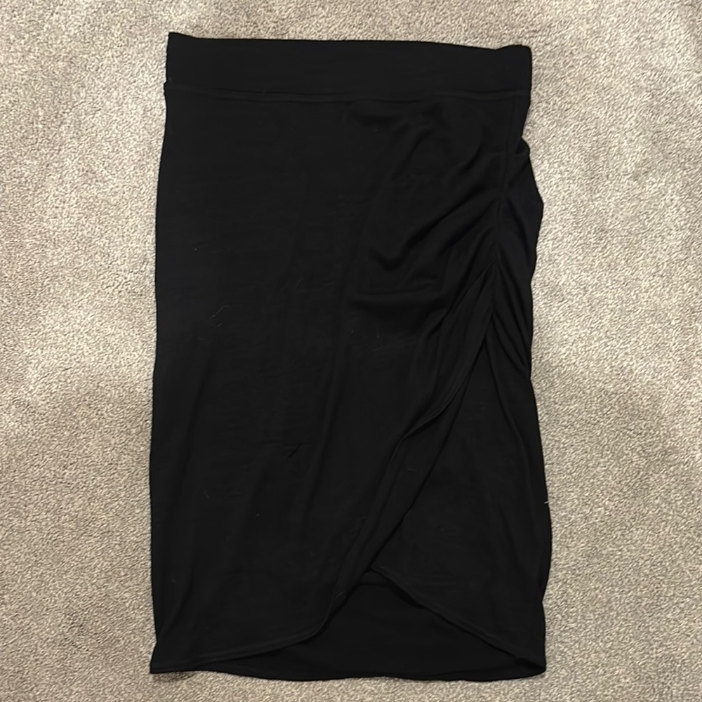 Wilfred Free Black Ruched Wrap Pencil Skirt